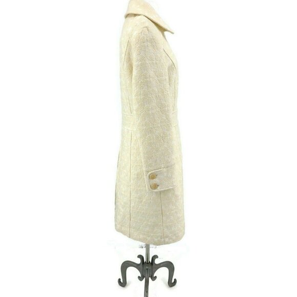 Trelise Cooper Shelter Skelter Strategy Coat Womens 6 Ivory Cream Wool Blend - Picture 4 of 11